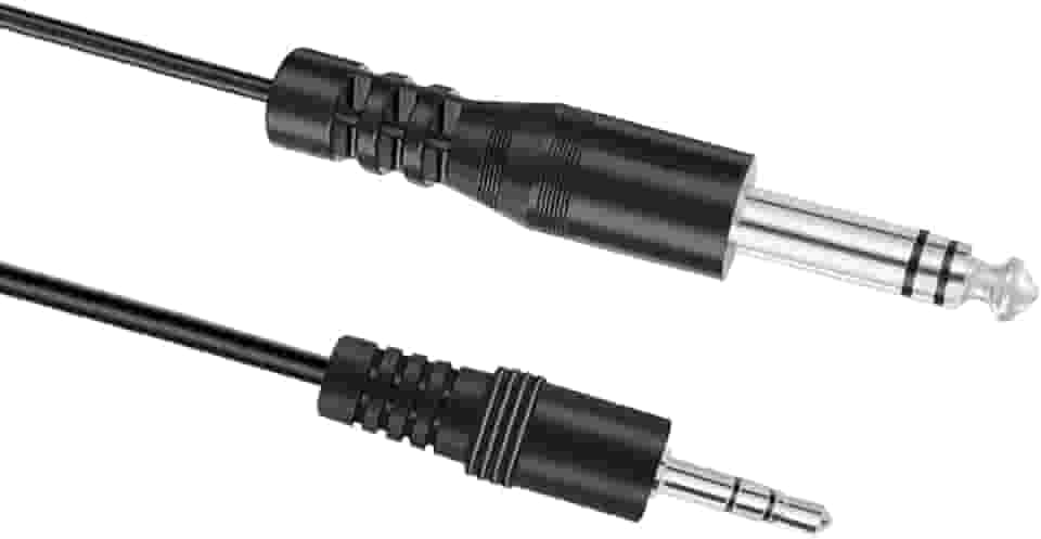 PluCable Cabo de audio P2 estereo para P10 estereo P2P1020 Preto, Conexoes em metal, 2 Metros