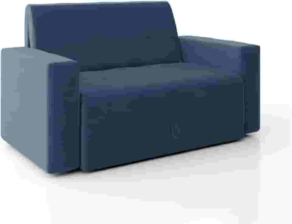Sofá-cama 2 Lugares Pratik 5000 Mamflex Azul Suede