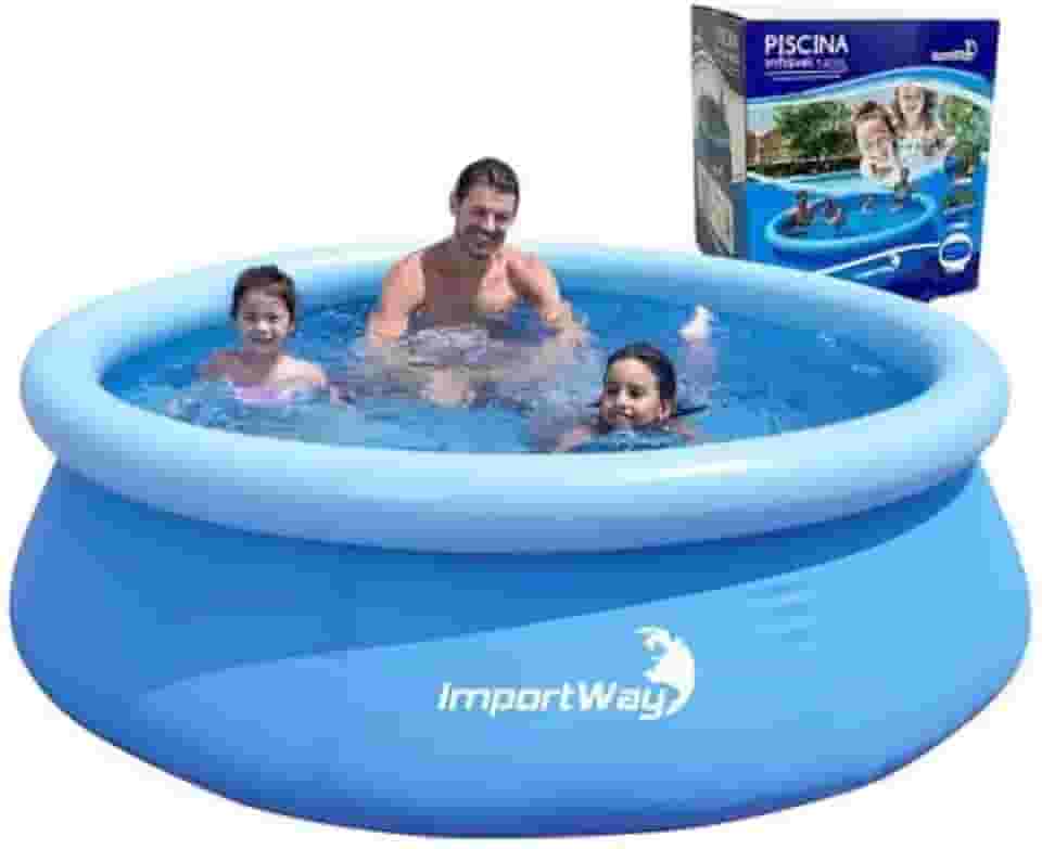 Piscina Inflável, 1400 Litros, PVC 3 Camadas, Borda Inflável, Azul
