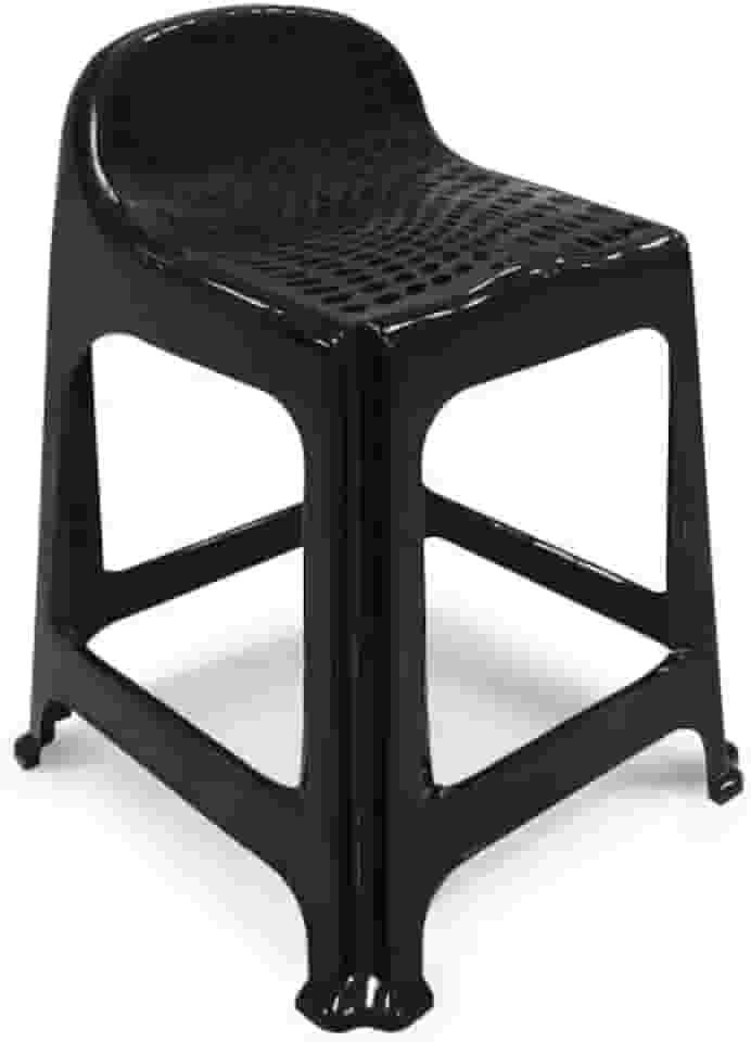 BANQUETA COM ENCOSTO PRETA