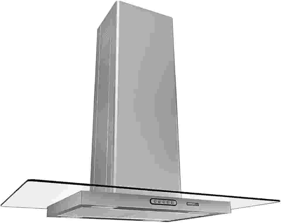 Coifa Ilha 90cm Vidro Reto Nardelli Inox