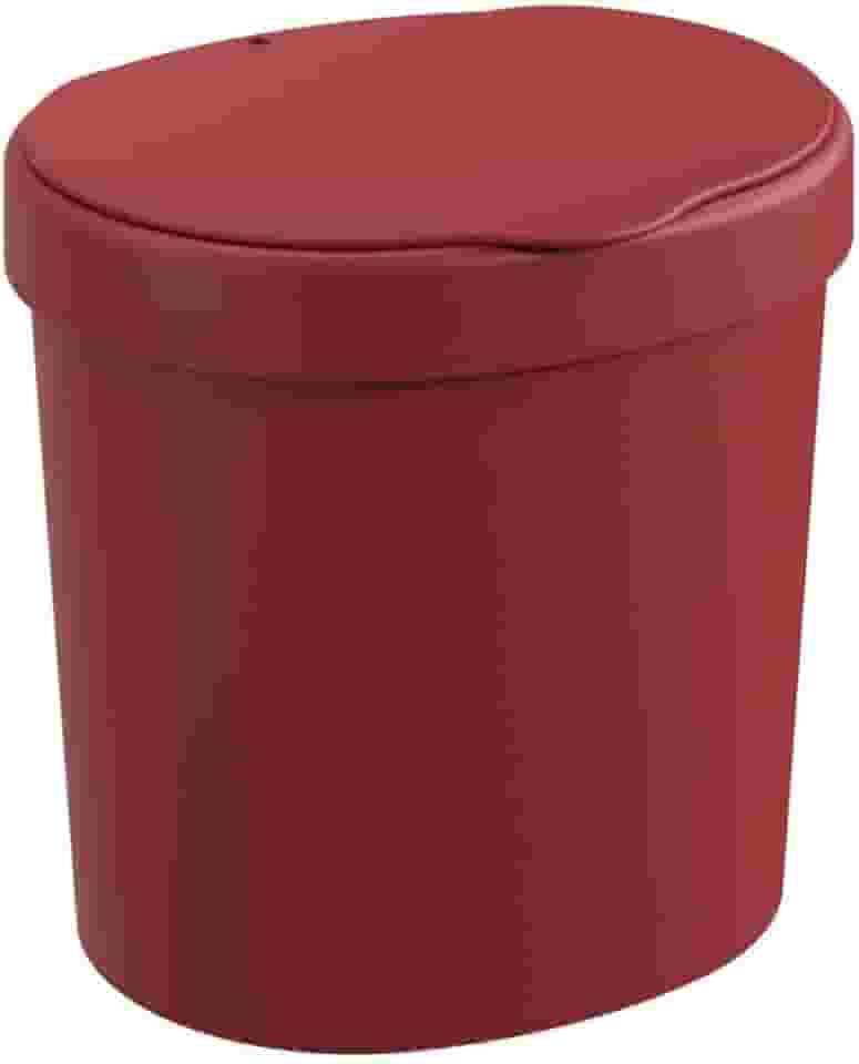 Lixeira Com Tampa Basic 2,5 L, 17,5 x 15 x 18,2 cm, Vermelho Bold, Coza