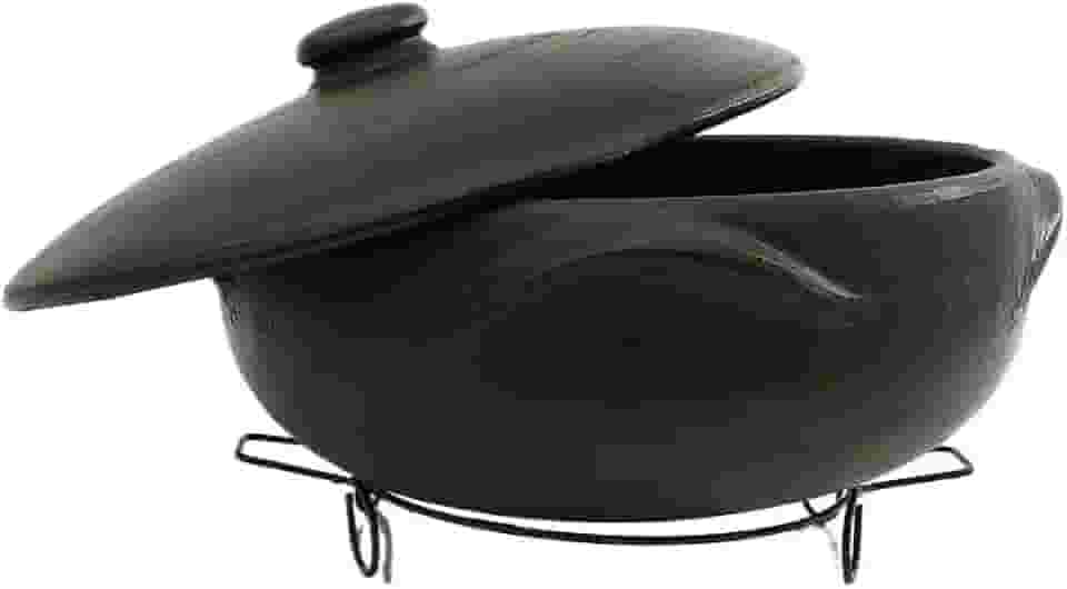 A Legítima Panela Moquequeira de Barro Capixaba 3 Litros + Suporte para Moqueca de Peixe e Pratos Tradicionais Brasileiros