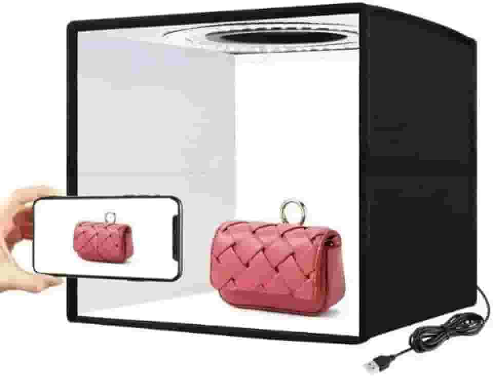 Mini Foldable Light Box With Led Lighting - Adjustable Brightness, 25 X 25 Cm Studio Photography Kit, Easy To Store & Carry