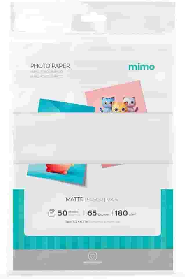 Mimo - Papel Fotográfico Fosco - A4-180g - 50 Fls - Qualidade Premium - Controle de Absorção da Tinta Para Melhor Absorção e Resistente a Água - Gramatura de 180 g/m²