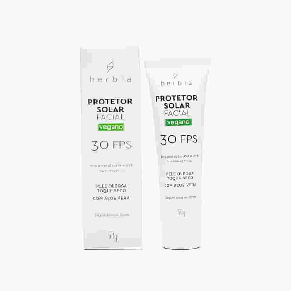 Herbia Protetor Solar Facial Pele Oleosa 30 Fps Natural E Vegano Branco
