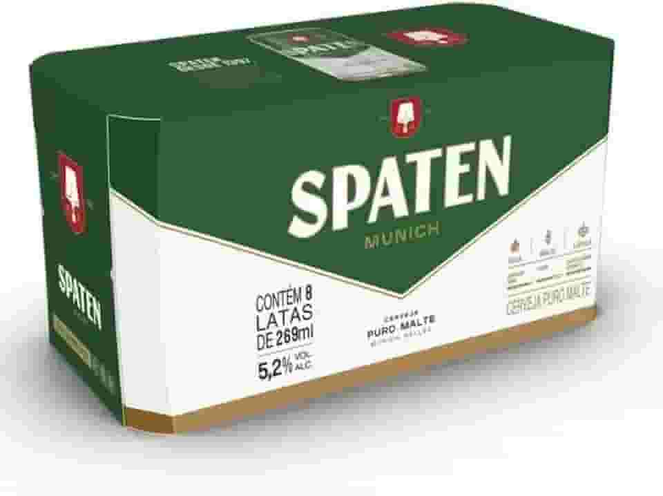 Pack Cerveja Spaten, Puro Malte, 269ml, Lata - 8 Unidades