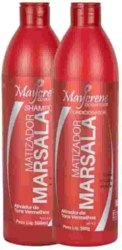 Shampoo E Condicionador Matizador Marsala Maycrene 500ml