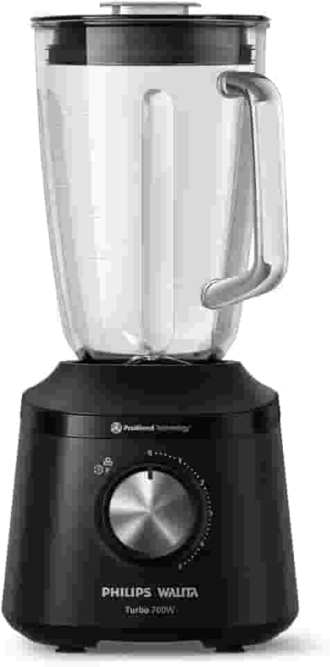 Philips Walita, Liquidificador Série 3000 Turbo, 220V, Preto, Jarra de Vidro 700W - HR2272/90