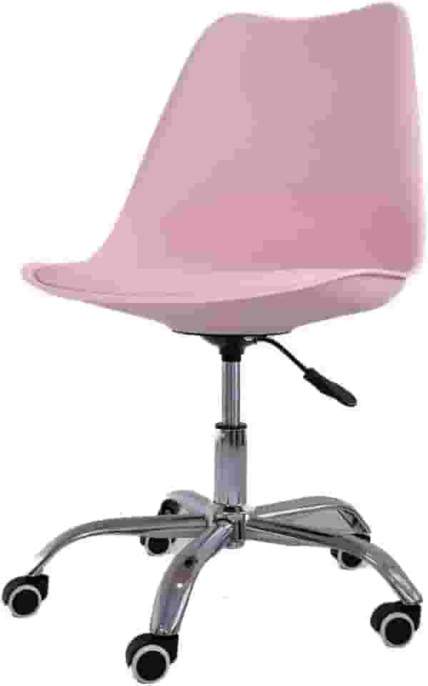 Cadeira de Escritório Office com rodízios Estofada Leda Rosa