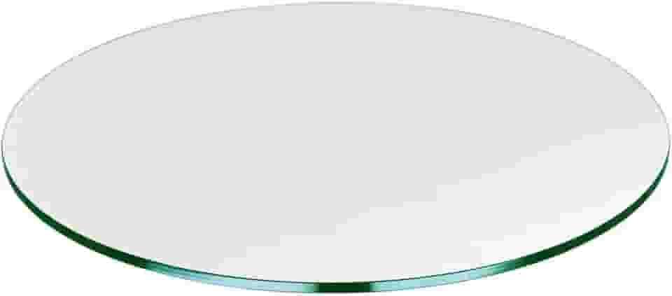 Dulles Glass Tampo de mesa redondo de vidro de 35,5 cm - temperado - 0,9 cm de espessura - vidro polido plano