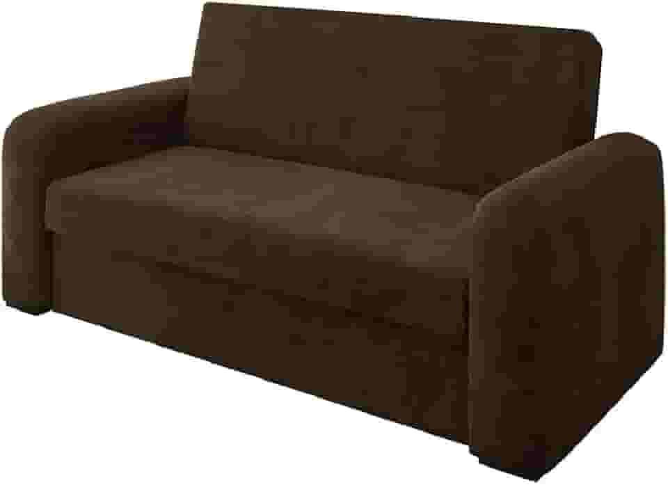 Sofá Cama Versátil 2 Lugares Veludo Selmer (MARROM)