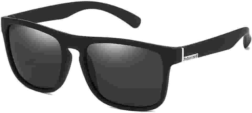 Óculos de Sol Polarizado Masculino Feminino UV400 Proteção Total – Estilo Esportivo Unissex Armação Preta Lente Escura Anti-Reflexo Design Moderno Leve e Confortável