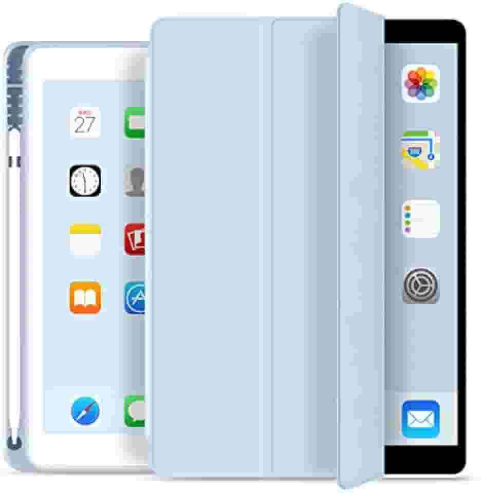 WB Capa iPad 7a, 8a e 9a Geração 10.2″ - Premium Slim Antichoque com Compart. para Pencil - Azul Claro