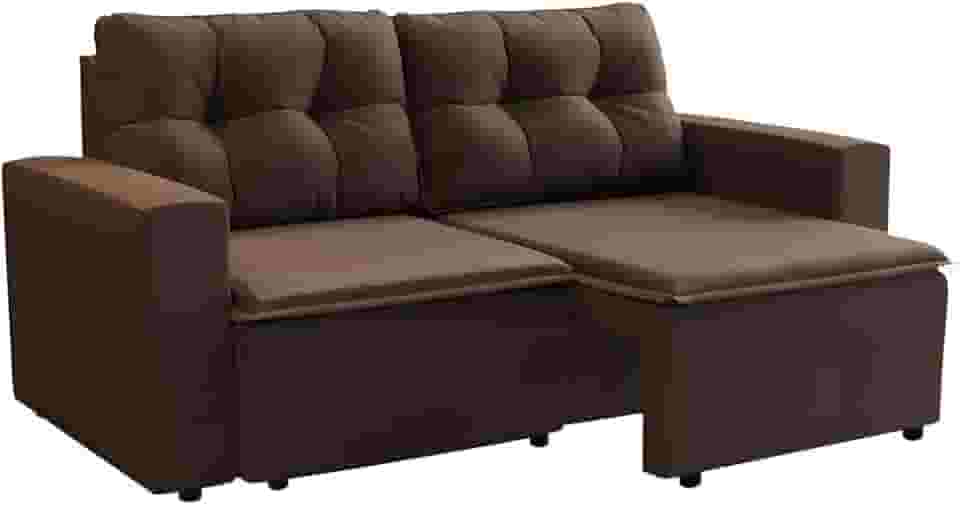 Sofá 3 Lugares Retrátil Amsterdã I Suede Marrom 180 cm