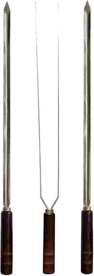 Kit 3 Espetos Artesanais Inox P/Churrasco