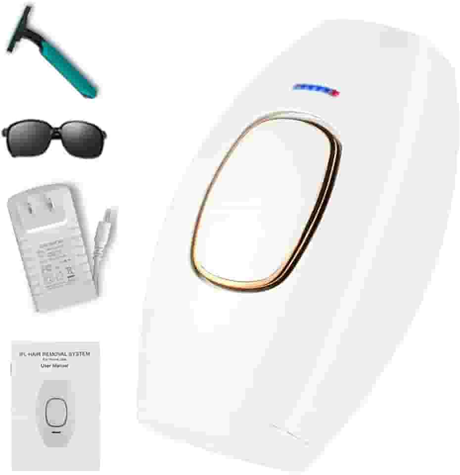 HVEST Casa depiladora a laser profissional IPL indolor Biquíni depiladora facial a laser feminina aparador de cabelo permanente (Branco)