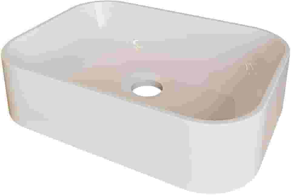 Cuba Pia para Banheiro Retangular Oxford Branco Brilho