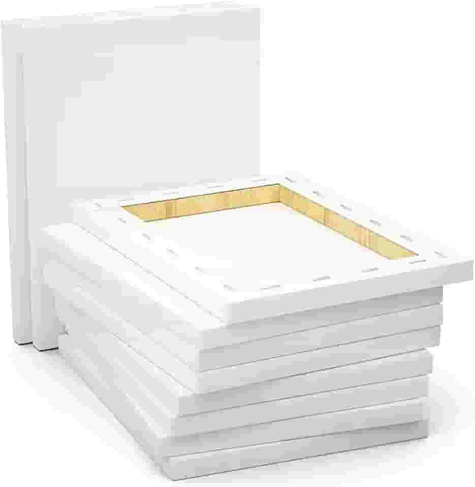 Tela de Pintura 10x15 cm - Pacote com 6 Unidades - Branca - Óleo, Acrílica, Aquarela - Algodão com Resina Acrílica