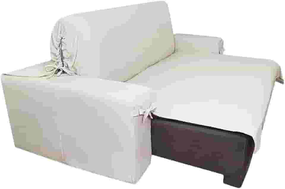 Capa p/Sofá Retrátil e Reclinável em Tecido Gorgurão - Veste Sofás de 2,66m até 2,95m Cor:Bege