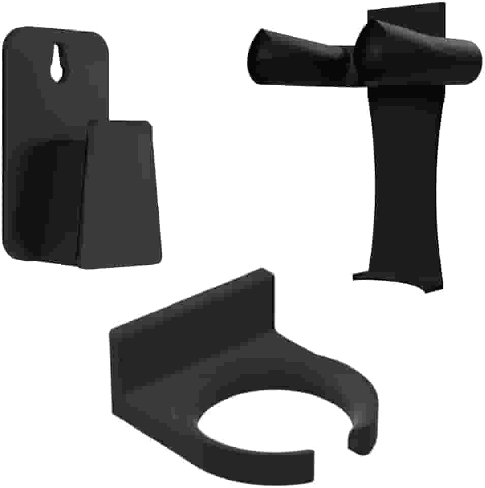 Kit Suporte para Escova Secadora + Secador de Cabelo + Chapinha (3, Preto)