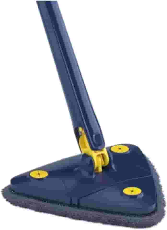 Mop Triangular Giratório 360°, Limpador de Piso e Vidro com Cabo Ajustável, Sistema de Torção Automático