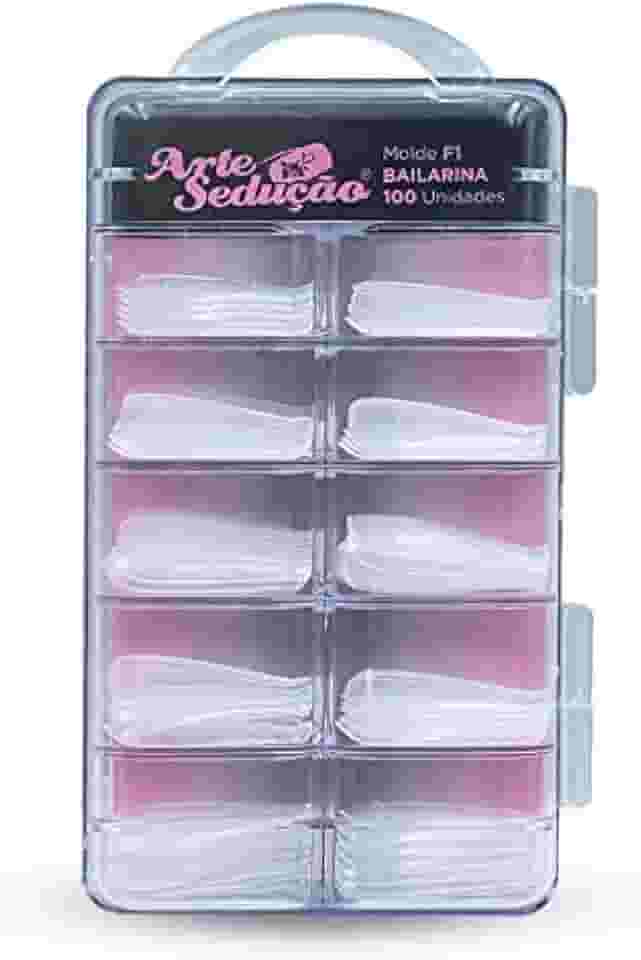 Molde F1 Bailarina Unhas de Gel, Arte Sedução, 100 Unidades