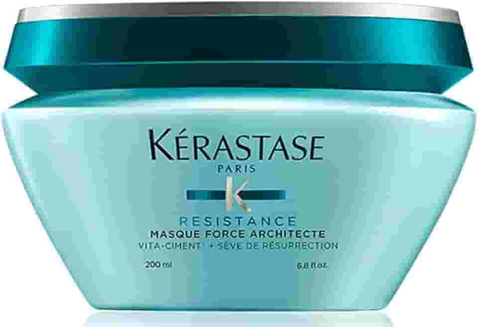 Kérastase Máscara Resistance Masque Force Architecte, Cabelos danificados ou quebradiços, Reconstrução, Vita-ciment, Sève de Réssurrection, 200 g