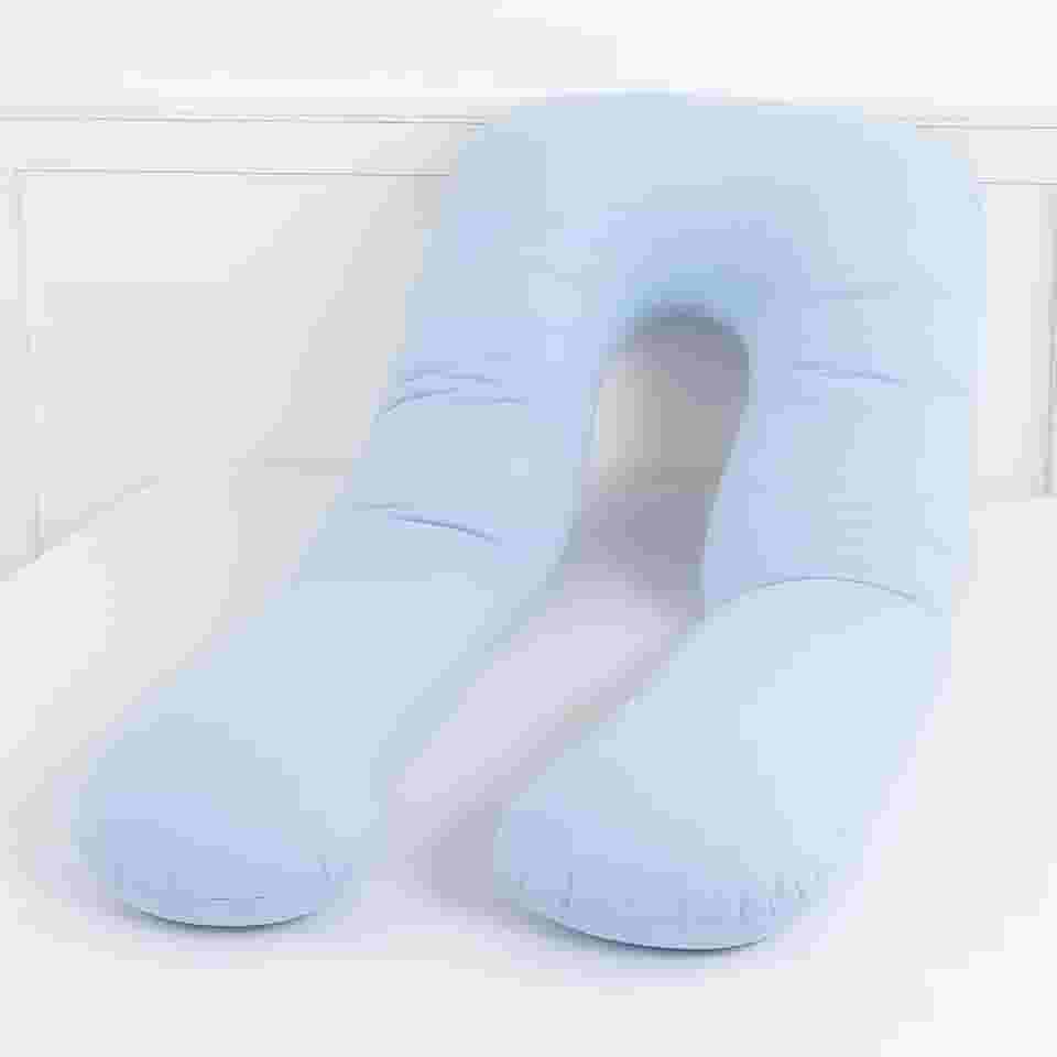 Travesseiro Para Grávida Gestante e Amamentação Repouso Anatômico 100% Algodão Macio Cor (AZUL CLARO)