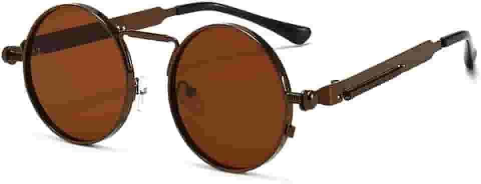 Óculos de Sol Vintage Estilo Punk Redondo LukeSports – Unissex – Lente Espelhada