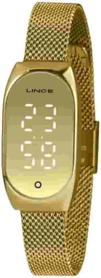 Relógio LINCE feminino dourado digital LDG4706L CXKX