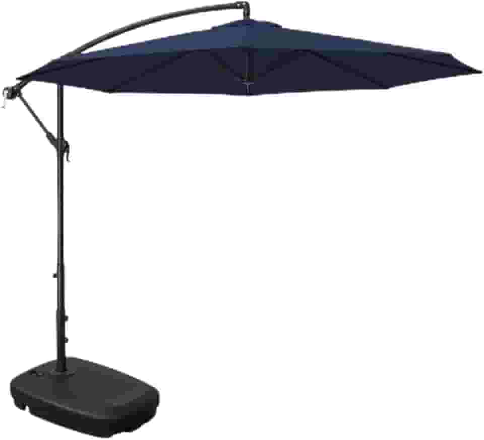 Kit Ombrelone Lateral Suspenso 3m Kauai + Base 55 Litros Piscina Jardim