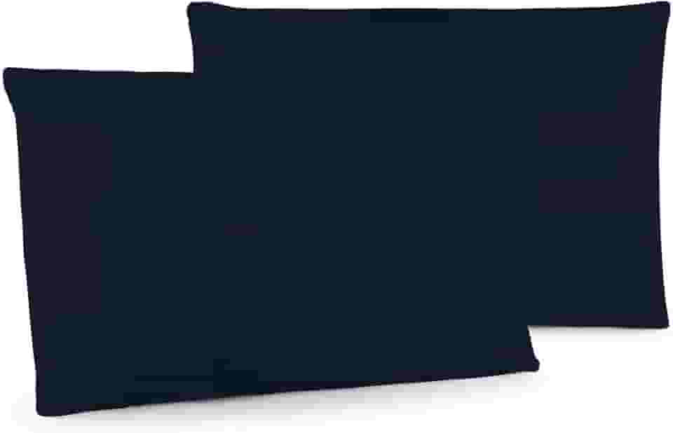 Kit 02 Fronhas Classic Tecido Percal 400 Fios 70x50 cm Antiácaro, Anti-pilling com Toque Macio - Azul Marinho