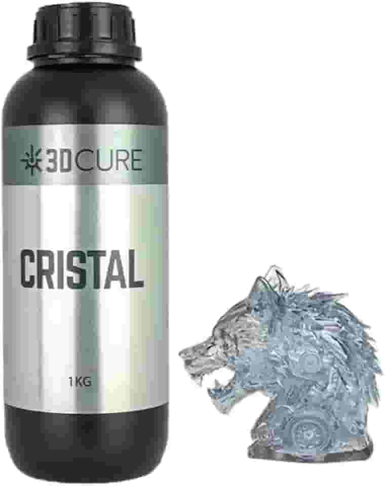 Resina 3D Cure Cristal Transparente - 1kg Com aspecto vítreo, resistente, baixo odor e fácil impressão