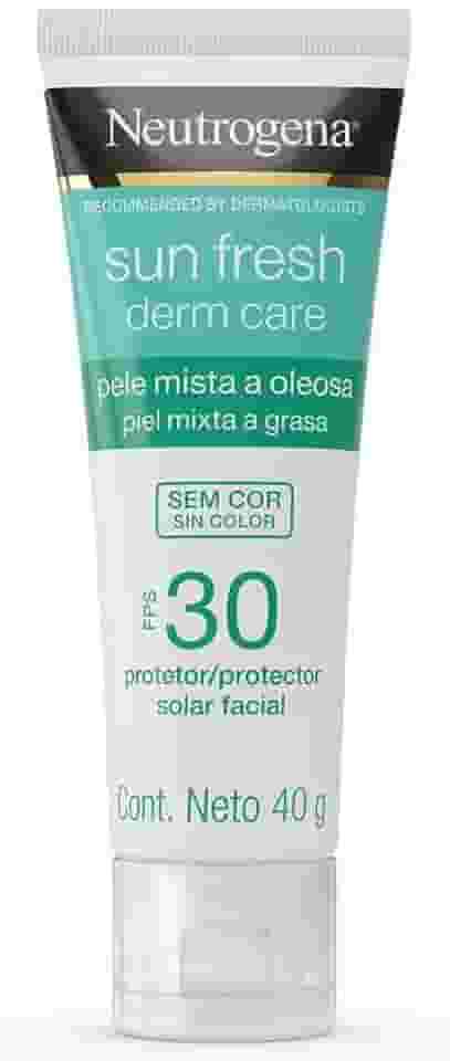 Protetor Solar Facial Para Pele Oleosa Neutrogena Sun Derm Care sem cor FPS 30, 40g