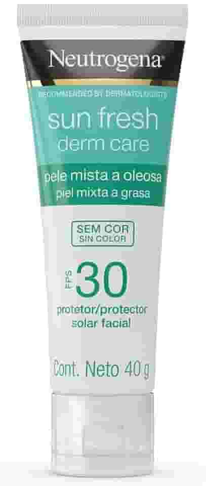 Protetor Solar Facial Para Pele Oleosa Neutrogena Sun Derm Care sem cor FPS 30, 40g
