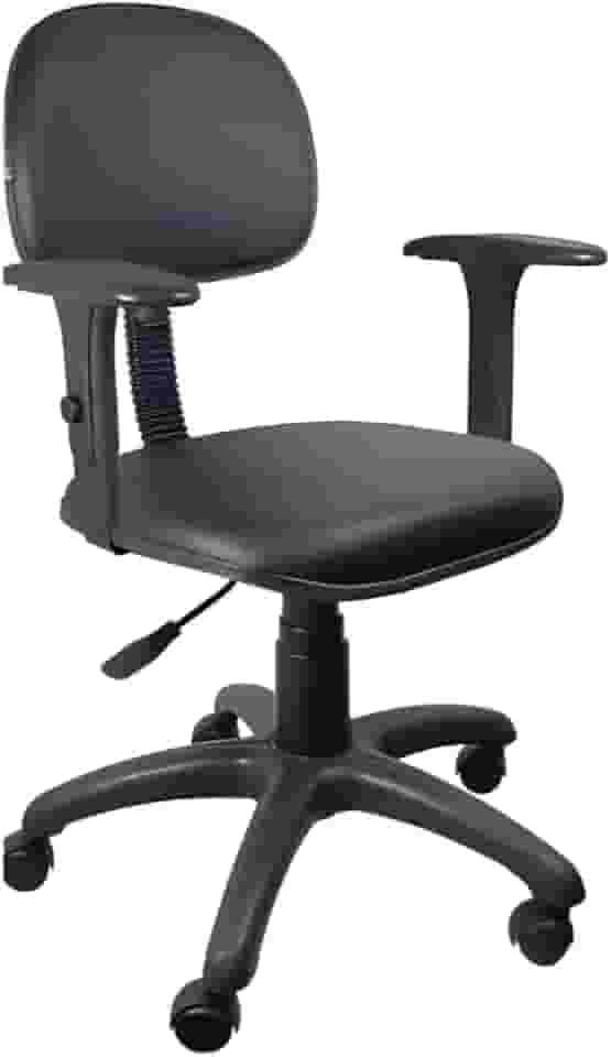 Cadeira Para Escritorio Secretaria Giratória Tecido Com Braços Home Office Consultório (Vinil)