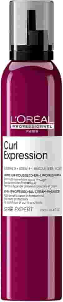 L'Oréal Professionnel Creme Mousse Leave-in Curl 10 em 1 Expression, Para Cabelos Crespos e Cacheados, Definição e Hidratação, Proteção Térmica, Força e Maciez, 250ml