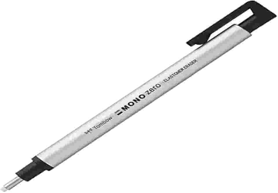 Caneta Borracha Mono Zero Ponta Redonda, Branco/Negro, ø 2.3 mm, Tombow, 57305