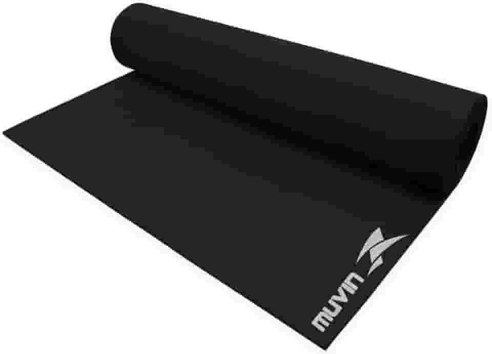 Tapete para Yoga em EVA Muvin Light - Tamanho 180cm x 50cm x 0,4cm - Indicado para iniciantes - Pilates, Estúdio Yoga, Ginástica e Treino (Preto)