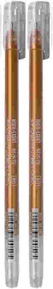 Kit 2 Caneta Prata, Dourada ou Branca Gel Ponta Fina Gelly Roll 0.6mm Para Design de Sobrancelha Desenho Marcador Colorir Canetas Brancas Pintar Livros Profissional Artesanato (dourada)