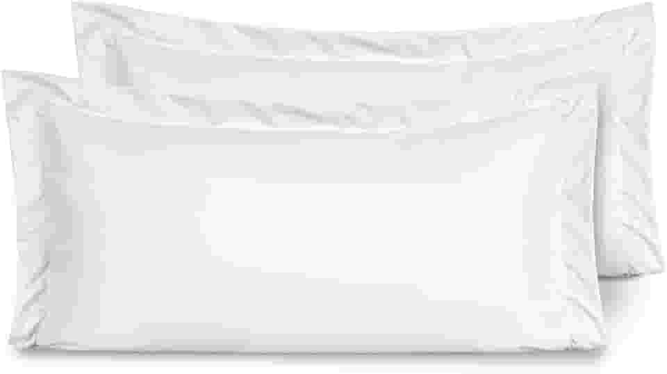 Kit 02 Fronhas para Travesseiro 90x50cm em Micropercal 200 Fios Tamanho Especial – Macia, Resistente e Fácil de Lavar (Branco)