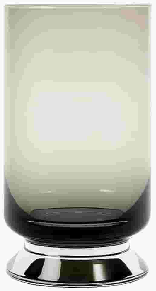 Vaso de Vidro Preto Fumê Decorativo para Flores, Plantas e Arranjos Formato Tubular 16,5 x 9 cm