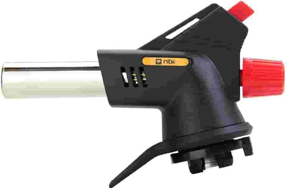 Nautika, Maçarico Portátil 360° Gás Torch com Ignição Automática e Regulagem de Chama, Preto.