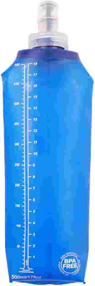 Squeeze Dobrável 500ml – Garrafa de Água Compacta para Esportes, Viagens e Academia (Azul)