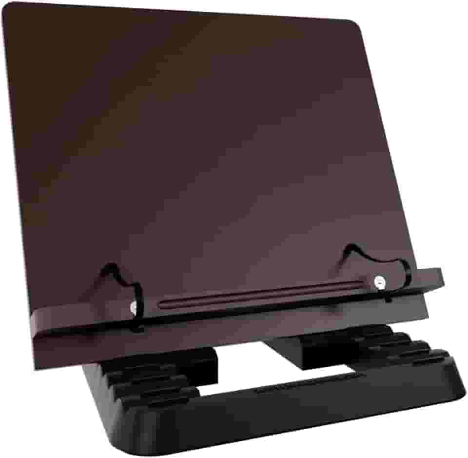 Marca Fácil Suporte para Livro e Notebook Resistente Ergonômico Durável Leve Portátil 19 Níveis de Ajuste com Prendedores de Páginas Marrom M04