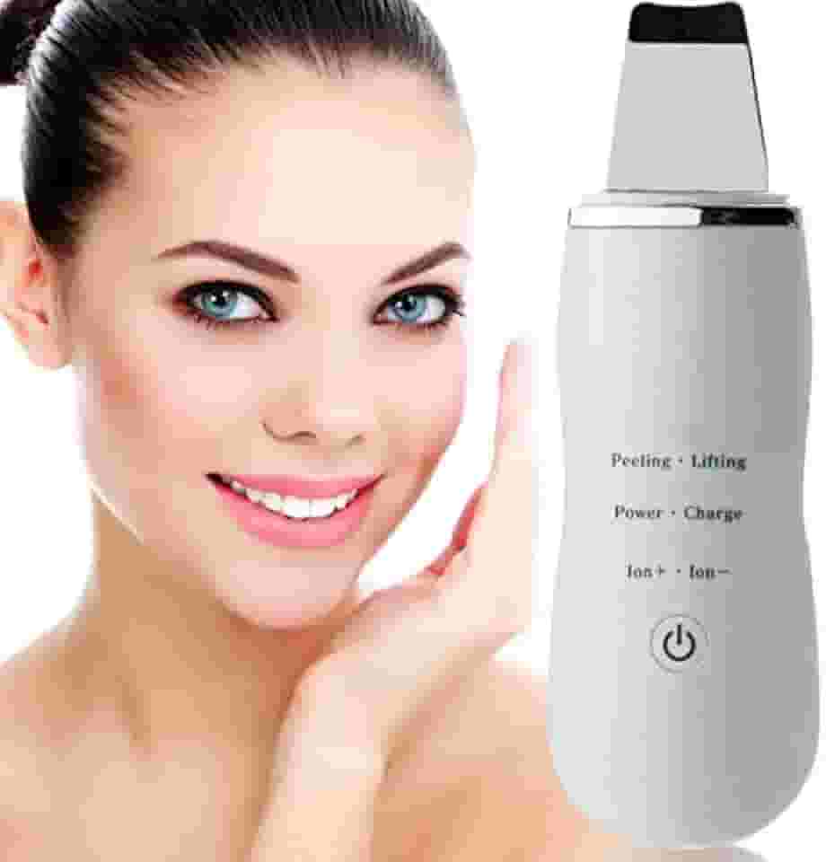 Aparelho de peeling ultrassônico e ionização (2 em 1) portátil - super eficiente para uma limpeza profunda e renovação das células da pele