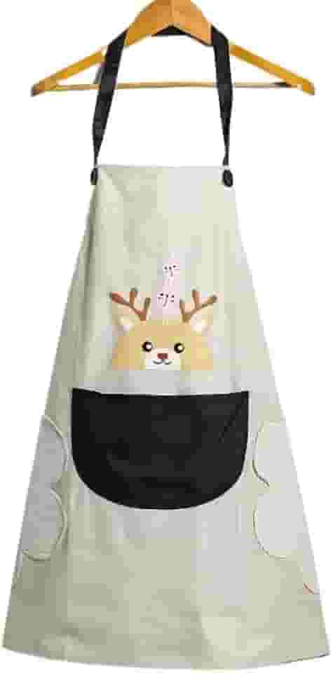 Avental de Cozinha Impermeável com Bolso Frontal e Secador Lateral – Avental Feminino Ajustável para Cozinhar e Limpeza Doméstica