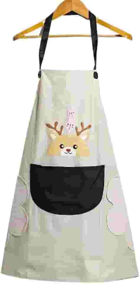 Avental de Cozinha Impermeável com Bolso Frontal e Secador Lateral – Avental Feminino Ajustável para Cozinhar e Limpeza Doméstica