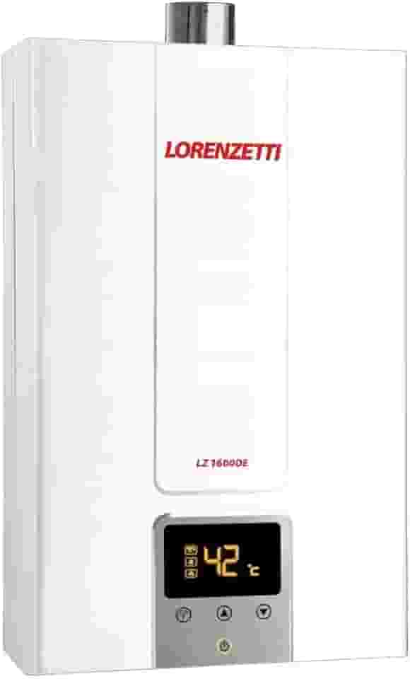 LORENZETTI Aquecedor de Água a Gás LZ 1600 DE GN Digital 15 L/Min, Branco